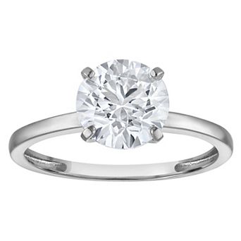 NaturaLux™ 10k Gold 2 Carat T.W. Lab-Grown Diamond Round Solitaire Ring