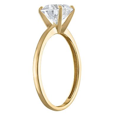 NaturaLux™ 10k Gold 2 Carat T.W. Lab-Grown Diamond Round Solitaire Ring