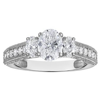 NaturaLux™ 10k Gold 2 Carat T.W. Lab-Grown Diamond Oval Engagement Ring