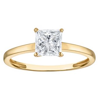 NaturaLux™ 10k Gold 1 Carat T.W. Lab-Grown Diamond Princess Cut Solitaire Ring