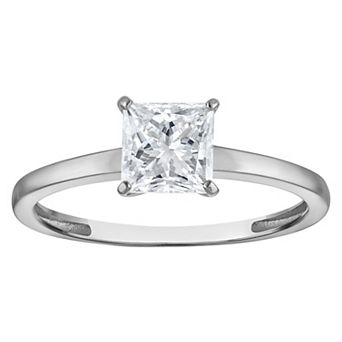 NaturaLux™ 10k Gold 1 Carat T.W. Lab-Grown Diamond Princess Cut Solitaire Ring