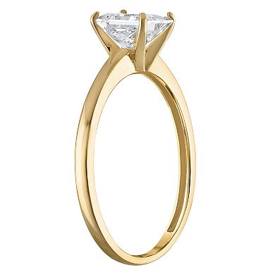 NaturaLux™ 10k Gold 1 Carat T.W. Lab-Grown Diamond Princess Cut Solitaire Ring