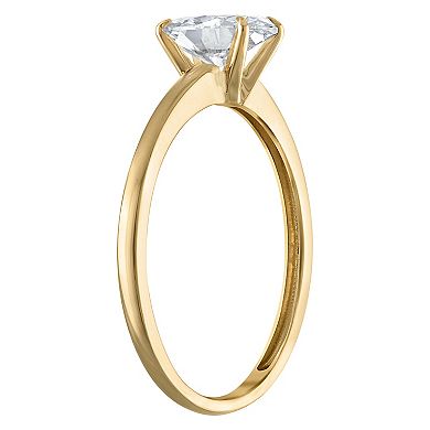 NaturaLux™ 10k Gold 1 Carat T.W. Lab-Grown Diamond Oval Solitaire Ring