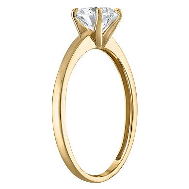 NaturaLux™ 10k Gold 1 Carat T.W. Lab-Grown Diamond Heart Solitaire Ring