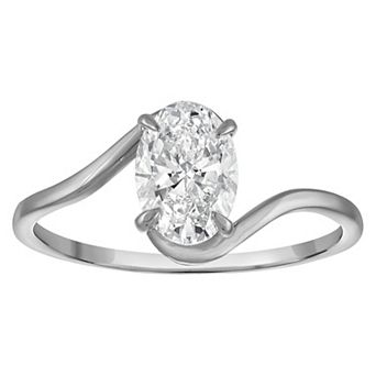 NaturaLux™ 10k Gold 1 Carat T.W. Lab-Grown Diamond Oval Twist Solitaire Ring