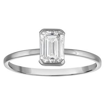 NaturaLux™ 10k Gold 1 Carat T.W. Lab-Grown Diamond Emerald Cut Solitaire Ring