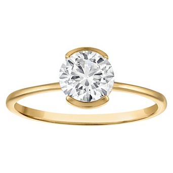 NaturaLux™ 10k Gold 1 Carat T.W. Lab-Grown Diamond Round Solitaire Ring