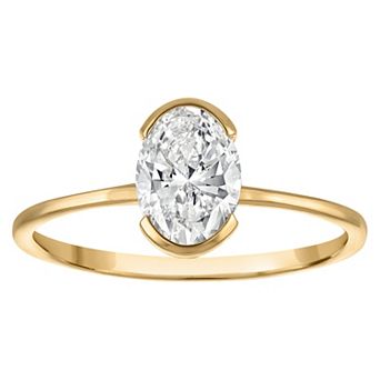 NaturaLux™ 10k Gold 1 Carat T.W. Lab-Grown Diamond Oval Solitaire Ring