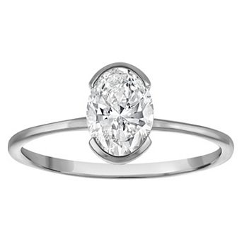 NaturaLux™ 10k Gold 1 Carat T.W. Lab-Grown Diamond Oval Solitaire Ring