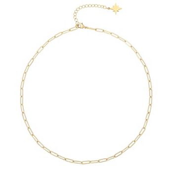 Gold Plated Paperclip Chain Choker