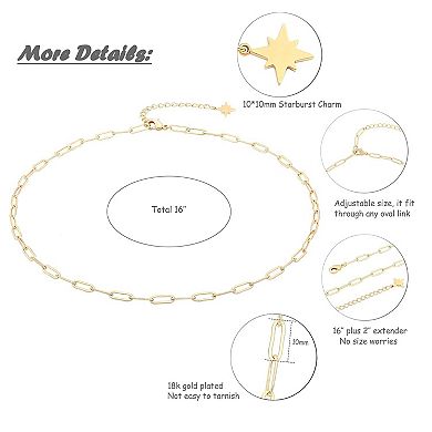 Gold Plated Paperclip Chain Choker