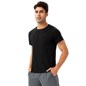 Workout Short Sleeve Shirts for Men Quick Dry Moisture Wicking Crewneck T Shirt Athletic Running
