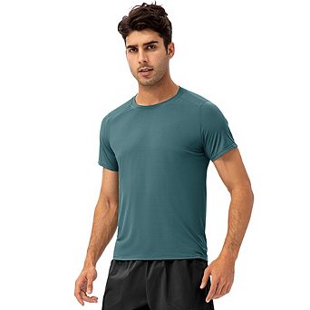 Workout Short Sleeve Shirts for Men Quick Dry Moisture Wicking Crewneck T Shirt Athletic Running