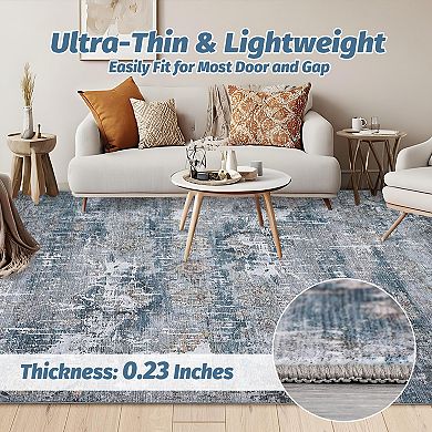 Soft Vintage Distressed Large Bedroom Rugs Retro Abstract Foldable Indoor Floor Carpet