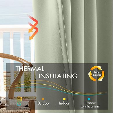 Blackout Curtains, Thermal Insulated Rod Pocket & Back Tab Panels
