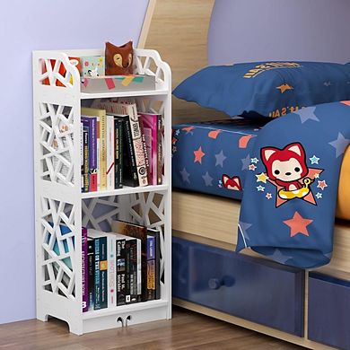 3-Tier Narrow Bookshelf, Small Bookcase for Compact Spaces