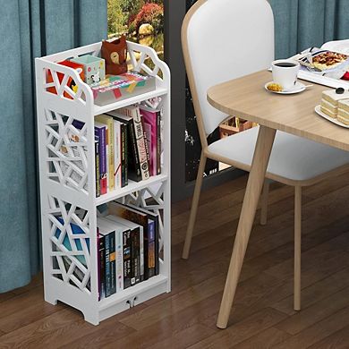 3-Tier Narrow Bookshelf, Small Bookcase for Compact Spaces