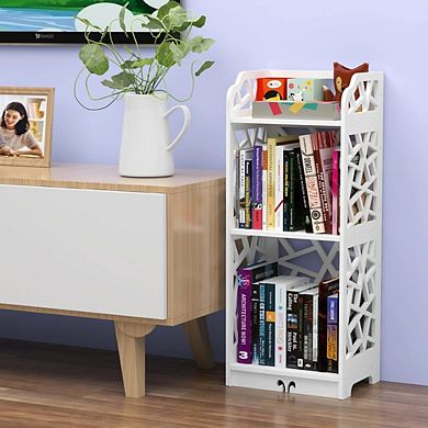 3-Tier Narrow Bookshelf, Small Bookcase for Compact Spaces