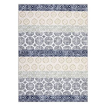 Modern Abstract Rugs with Non Slip Backing Non Shedding Low Pile Throw Mats