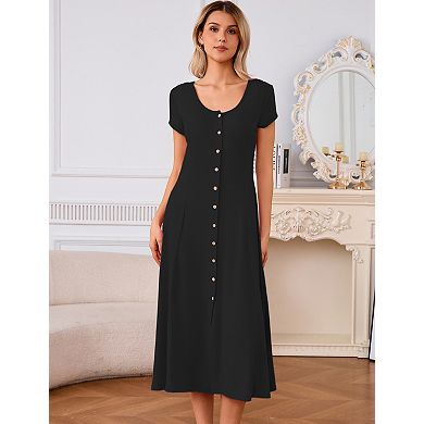 Maternity 3-in-1 Labor Delivery Gown, Button Down Soft Breastfeeding Dress for Hospital & Babyshowe