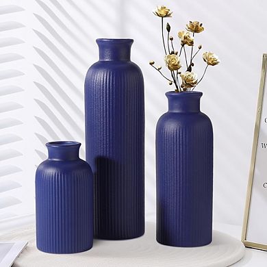 Ceramic Vase Set of 3 Modern Boho Vases for Home & Table Decor