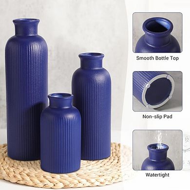 Ceramic Vase Set of 3 Modern Boho Vases for Home & Table Decor
