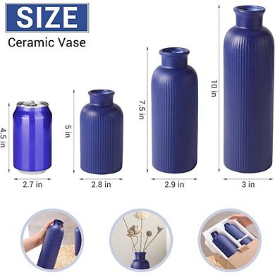 Ceramic Vase Set of 3 Modern Boho Vases for Home & Table Decor