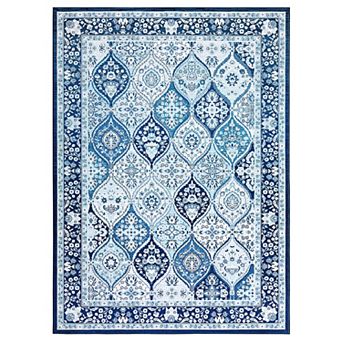 Area Rug, Trellis Accent Rug for Living Room, Washable Rugs for Bedroom