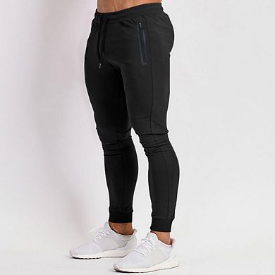 Mens Slim Fit Workout Training Joggers Sweat Pants with Zipper Pocket