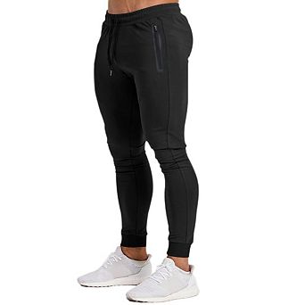 Mens Slim Fit Workout Training Joggers Sweat Pants with Zipper Pocket