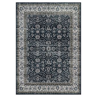 Vintage Floral Rugs for Living Room, Washable Area Rugs, Low Pile Non Shedding Rugs