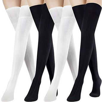 4 Pairs Soft Thigh High Knit Leg Warmers