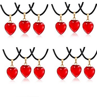 Heart Pendant Necklace Set