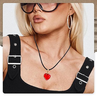 Heart Pendant Necklace Set