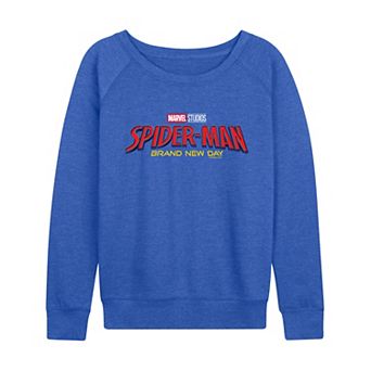 Women's Marvel Spider-Man Brand New Day Logo French Terry Long Sleeve Tee