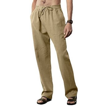 Men's Lounge Pants High Waisted Wide Leg Elastic Drawstring Sweatpants