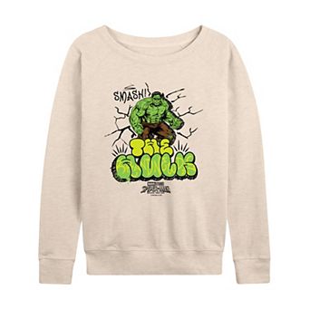 Women's Marvel Spider-Man Brand New Day The Hulk Graffi French Terry Long Sleeve Tee