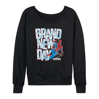 Women's Marvel Spider-Man Brand New Day Web Logo French Terry Long Sleeve Tee