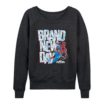 Women's Marvel Spider-Man Brand New Day Web Logo French Terry Long Sleeve Tee