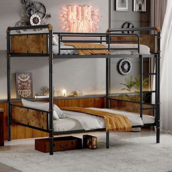 Extra-Large Single Bunk Bed — Industrial-Style, Detachable Bunk Bed