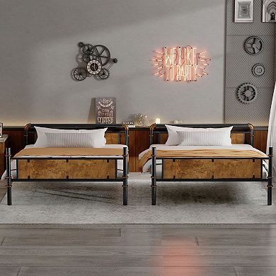 Extra-Large Single Bunk Bed — Industrial-Style, Detachable Bunk Bed