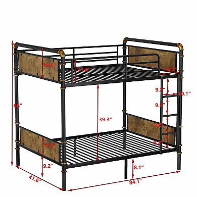 Extra-Large Single Bunk Bed — Industrial-Style, Detachable Bunk Bed