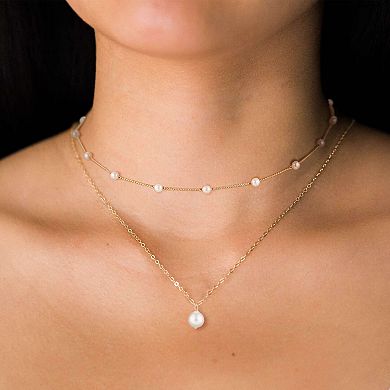 Layered Pearl Choker Necklace