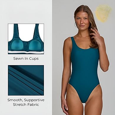 Women’s Retro 1-Piece Swimsuit Scoop Back
