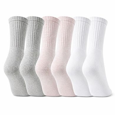6 Pairs Women's Athletic Crew Cushioned Socks
