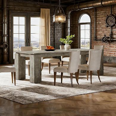Modern Dining Table, Extra Long Kitchen Table for 6-8