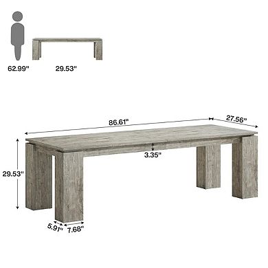Modern Dining Table, Extra Long Kitchen Table for 6-8