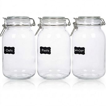Airtight Glass Storage Jars, Square Pantry Canister Set, Food Containers