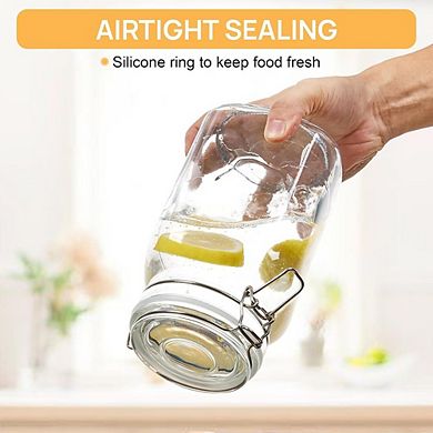 Airtight Glass Storage Jars, Square Pantry Canister Set, Food Containers
