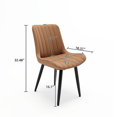 Pnronnc Modern PU Leather Dining Chairs with Thick Cushions and Metal Legs Side Chairs